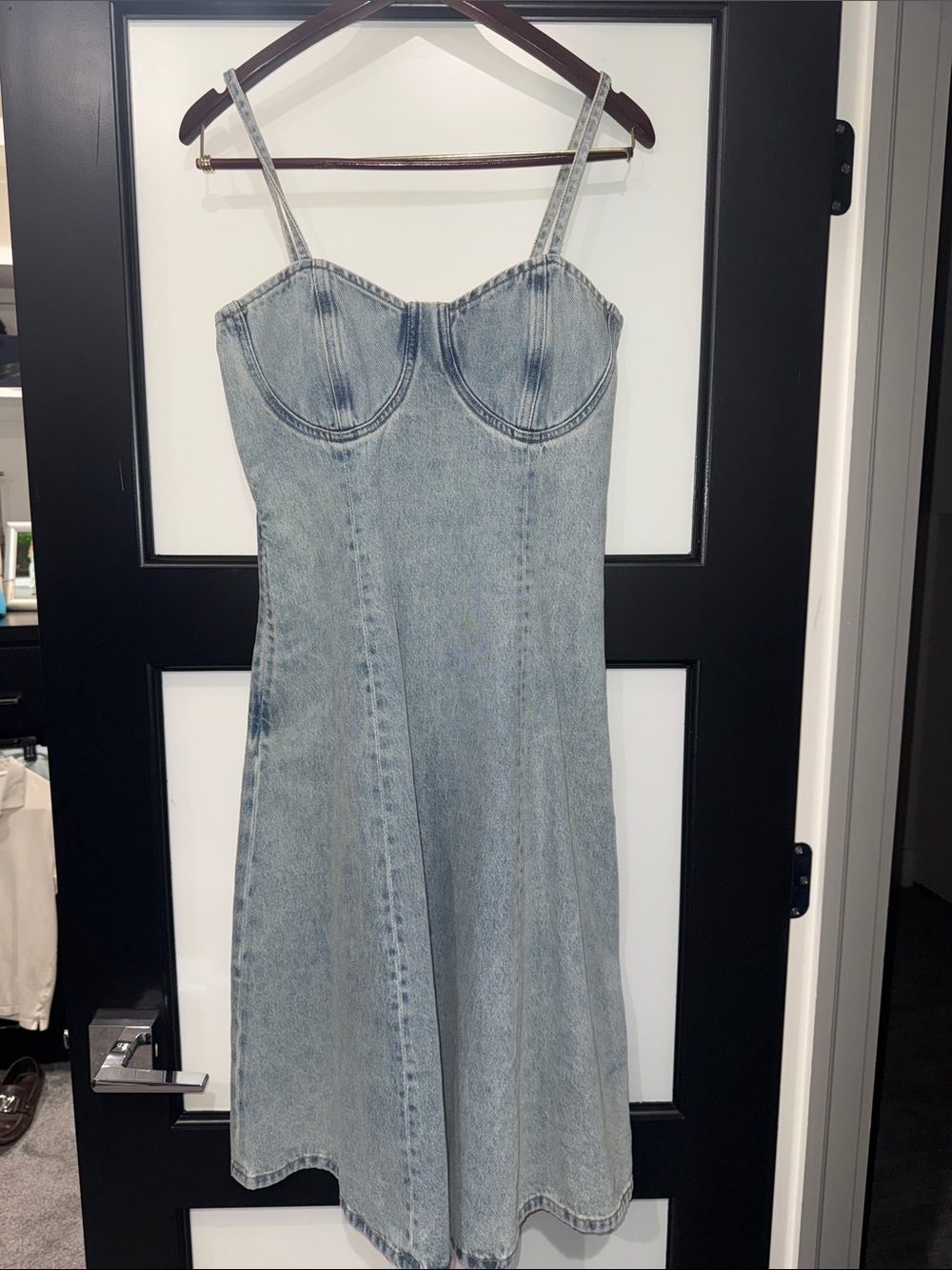 Urban Revivo Denim Midi Dress Light Wash Size 6 BNWOT